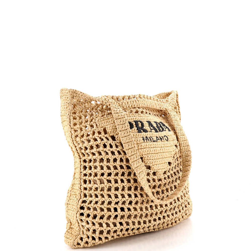 Prada Triangle Logo Open Tote Raffia - Picture 2 of 6